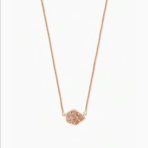 Kendra Scott Tess In Drusy Rose Gold Pendant Necklace